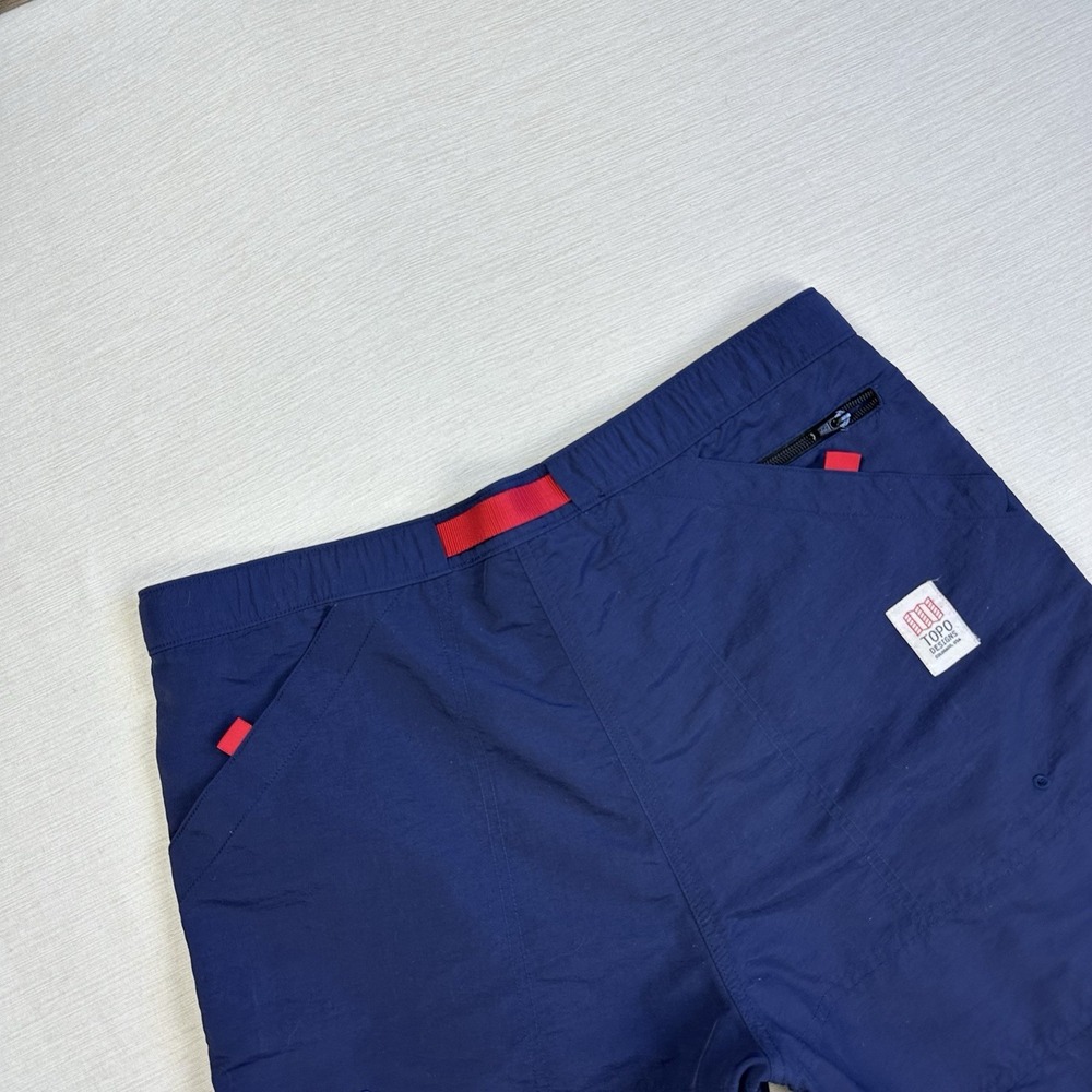 Topo Designs Mountain Shorts Belted Rip Stop Men L Blue Hiking Camping Huckberry - Picture 7 of 9